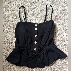 Forever 21 Black Bustier Peplum Camisole